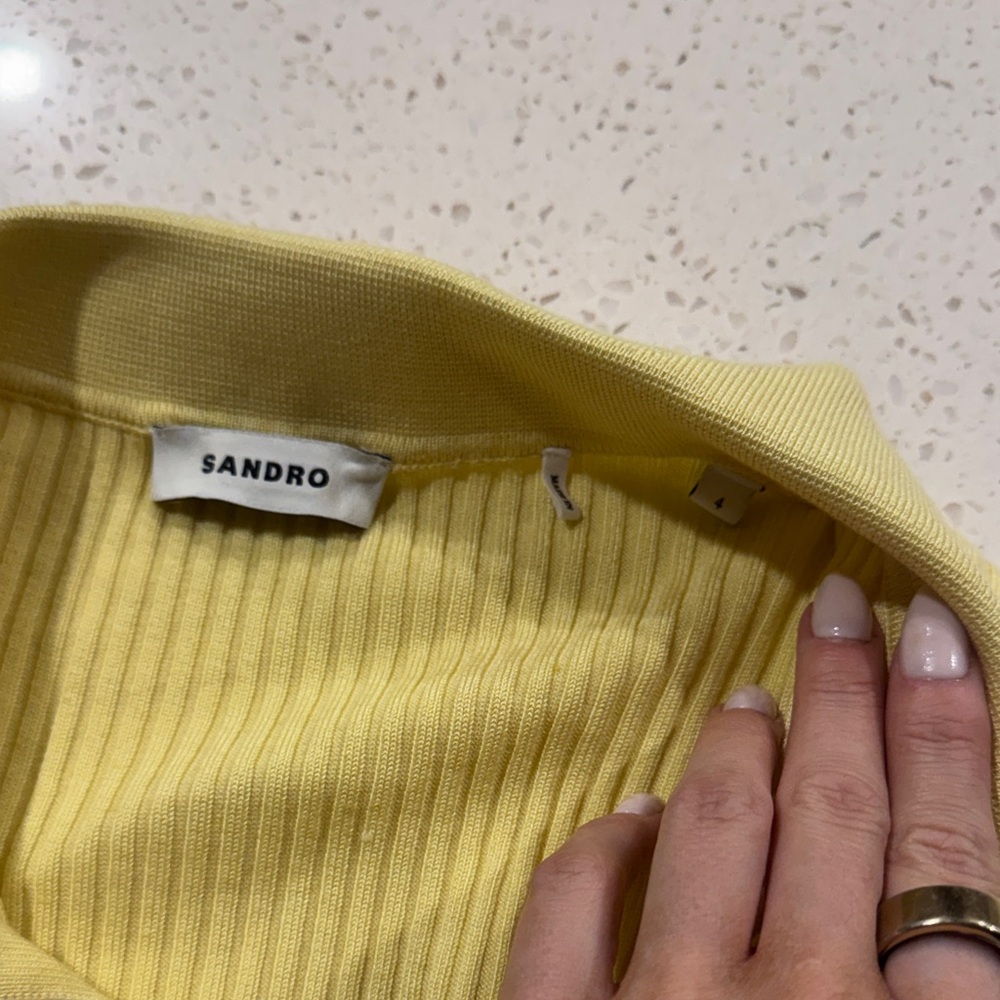 Sandro Ribbed Button-Up Cardigan - Picture 5 of 5